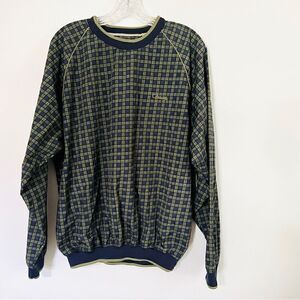 Vintage Catalina Men’s Navy Green Checkered Windbreaker Pullover S